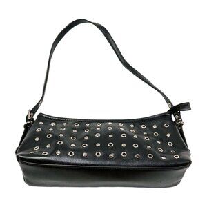 Relic Black Purse Under Shoulder Bag 8 in Drop Zipper Silver Circle